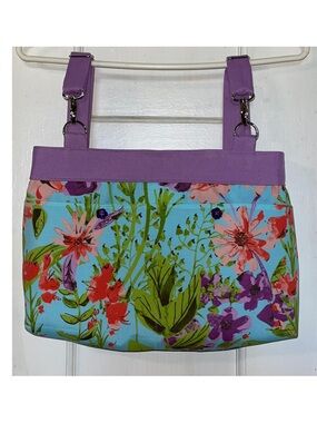 Floral Print Travel Tote with Lavender Trim - Women Bags